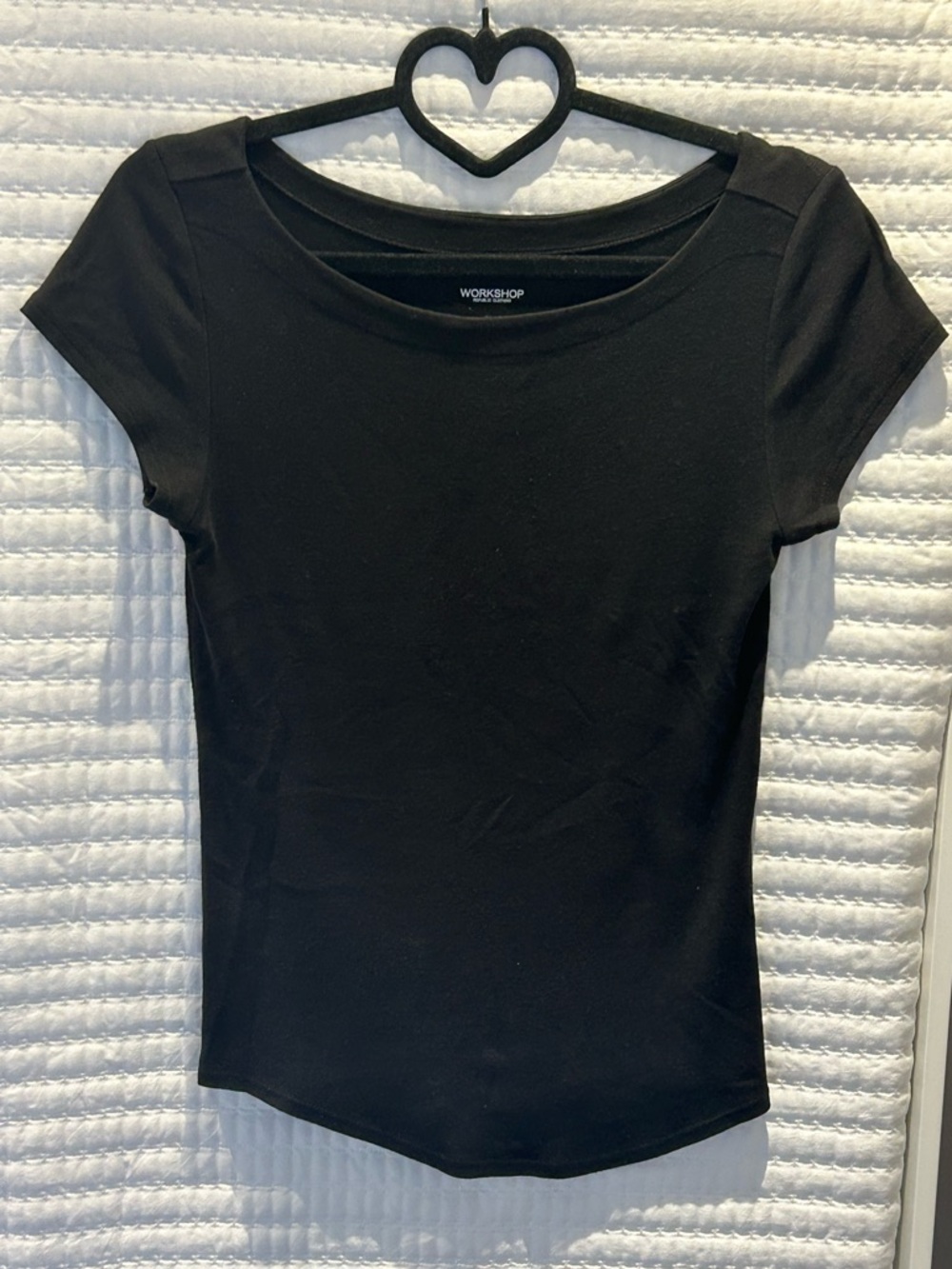 Workshop Republic Clothing Black Scoop Neck Short Sleeve Tee